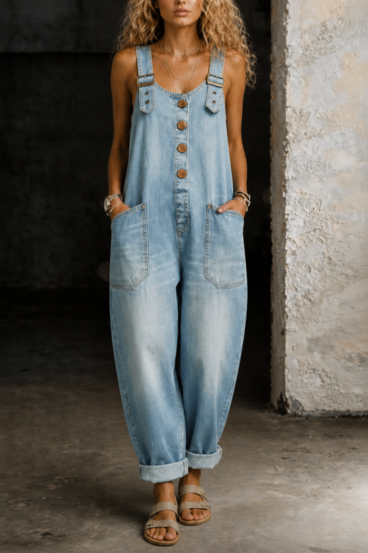 Denim Overall Jumpsuit