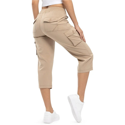 📦📦Womens Lightweight Capris Hiking Pants 6 Pockets Quick Dry Cargo Outdoor Trip Loose Shorts COMFY MOMS OVER 30