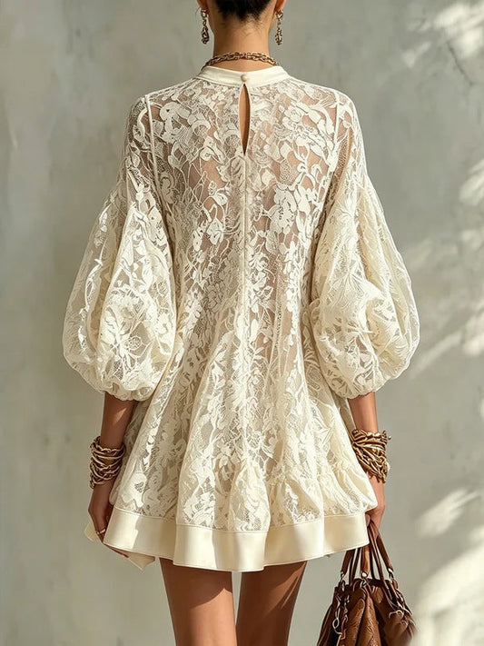 🤲LAST DAY SAVE 49% ⏰Stylish And Elegant Floral Lace Loose Mini Dress