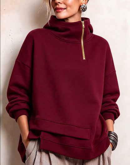 🤲LAST DAY SAVE 49% ⏰Modern Asymmetric High-Neck Casual Sweatshirt