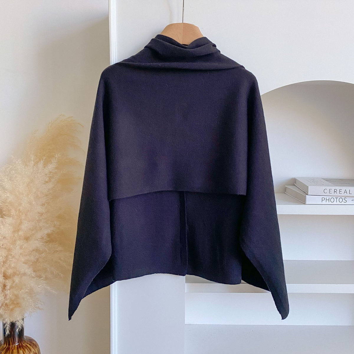 Women's Soft Wool-Blend Wrap Cardigan – Cozy Open-Front Shawl Sweater for Fall