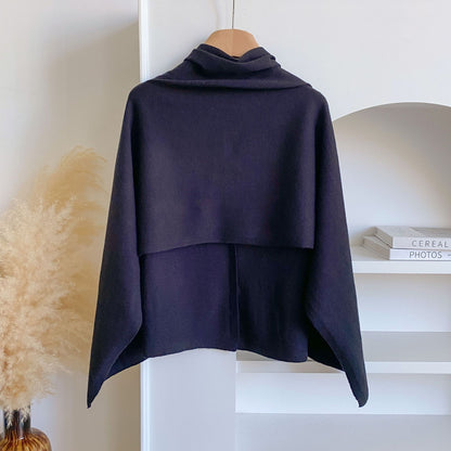 Women's Soft Wool-Blend Wrap Cardigan – Cozy Open-Front Shawl Sweater for Fall