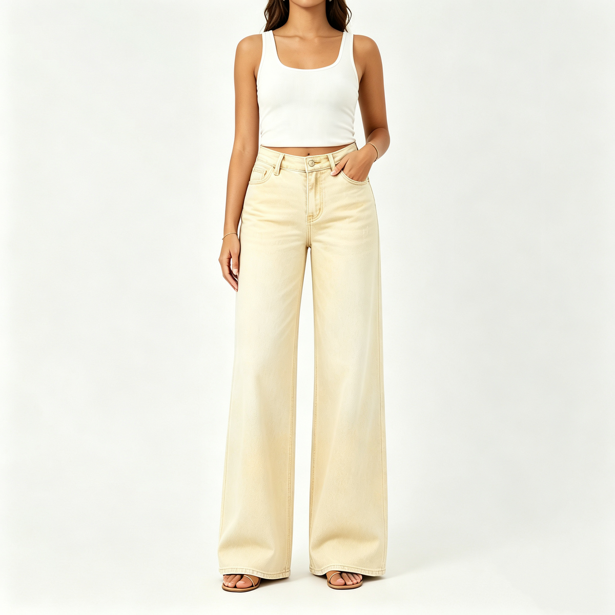 🤲Rise Baggy Stretchy Wide Leg Jeans