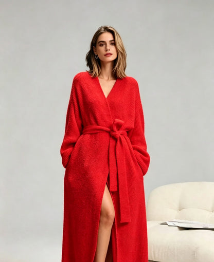 🌷Women's Thickened Thermal Lined Plush Bathrobe with Pockets - Oversized Casual Loungewear