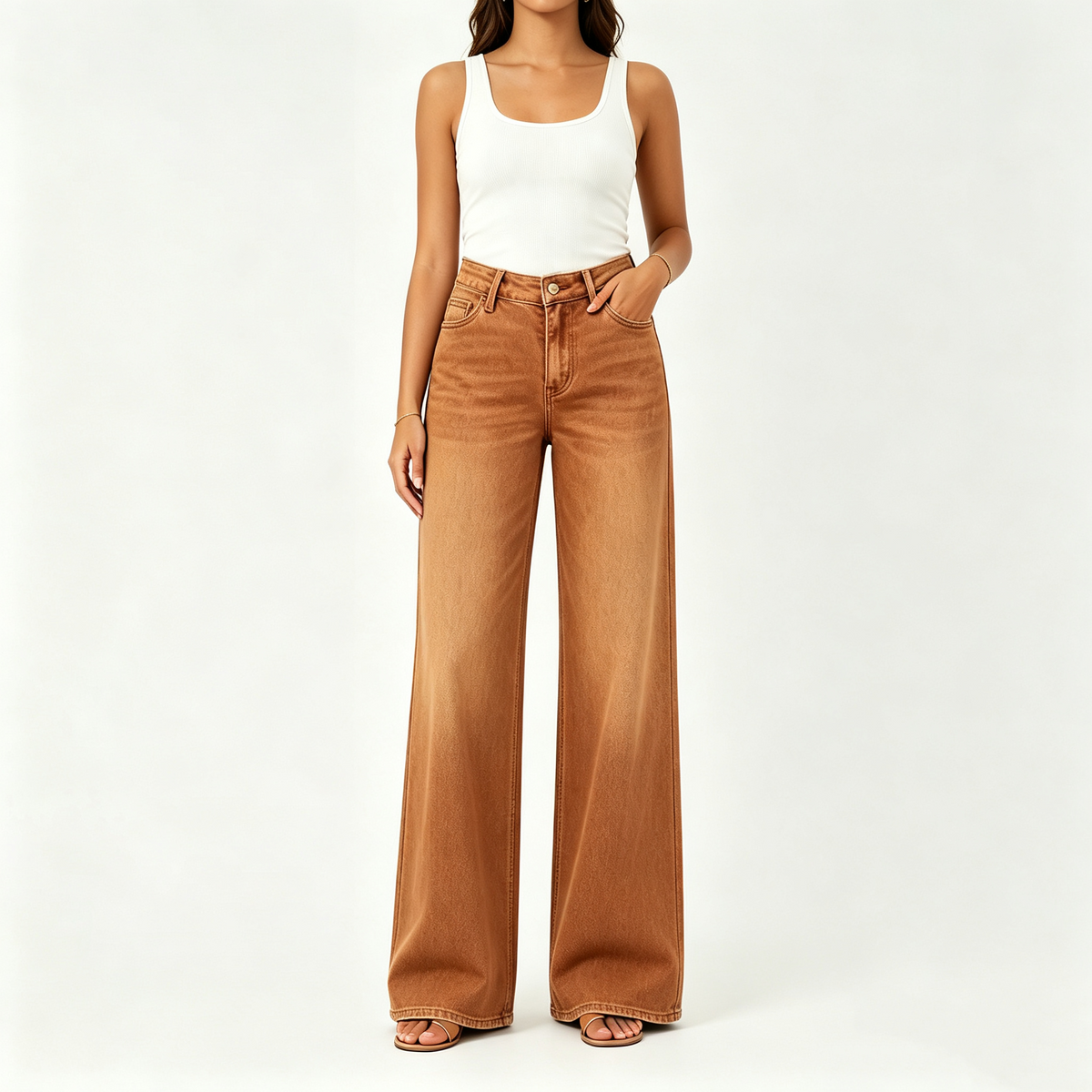 🤲Rise Baggy Stretchy Wide Leg Jeans