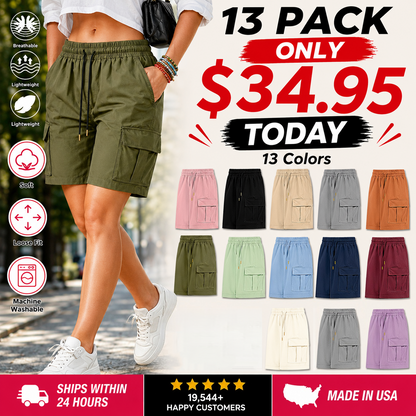 💚【LAST DAY SALE】Women’s outdoor cargo shorts—multi-pocket design