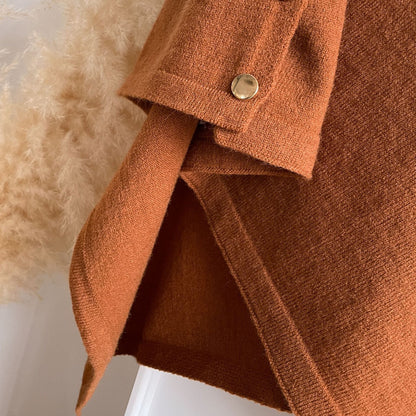4pcs-Women's Soft Wool-Blend Wrap Cardigan – Cozy Open-Front Shawl Sweater for Fall