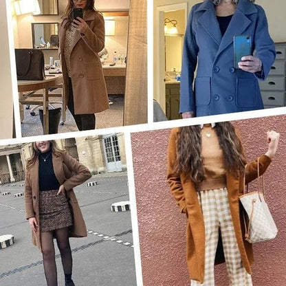 🤲Women's Winter Wool Blend Camel Mid-Long Coat