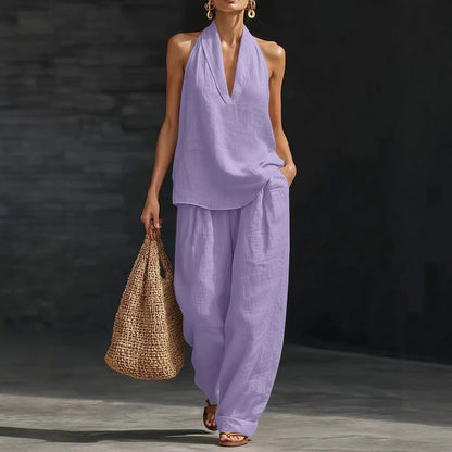 🌷 Women's Casual and Cozy Minimalist Linen Two-Piece Set