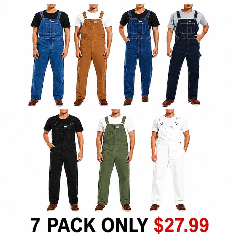 🤲Last Day Promotion🔥Men's Denim Bib Overalls,  Workwear with Adjustable Straps and Convenient Tool Pockets