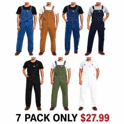 🤲Last Day Promotion🔥Men's Denim Bib Overalls,  Workwear with Adjustable Straps and Convenient Tool Pockets