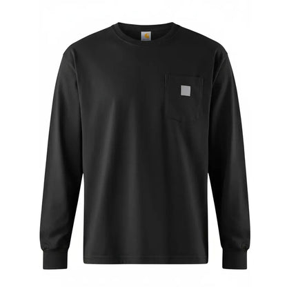 🤲Men's Heavyweight Long-Sleeve Pocket T-Shirt – Relaxed Fit Everyday Casual Tee | Big & Tall Available