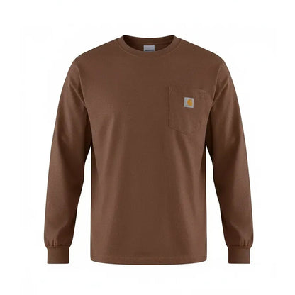 🤲Men's Heavyweight Long-Sleeve Pocket T-Shirt – Relaxed Fit Everyday Casual Tee | Big & Tall Available