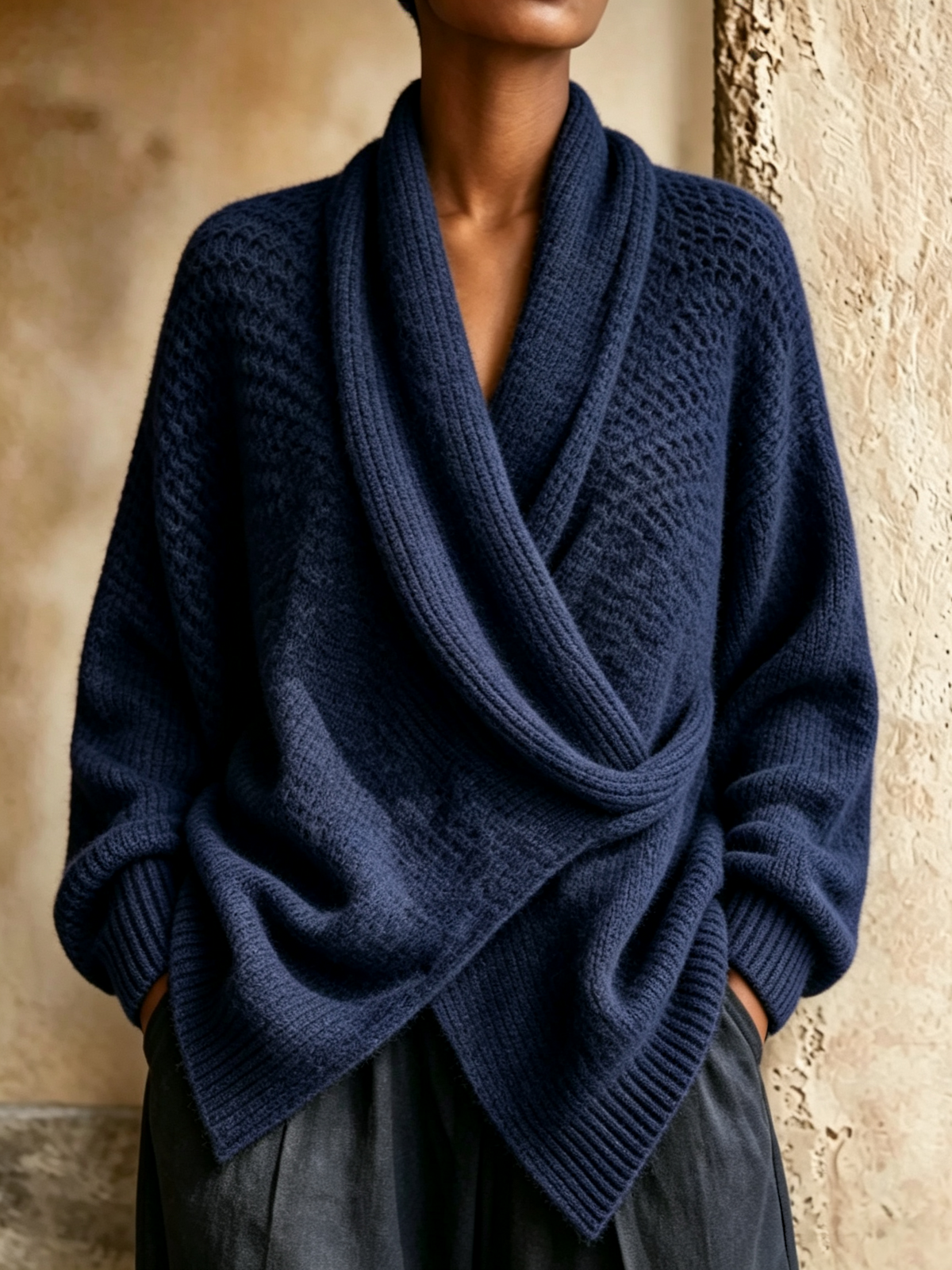 🤲LAST DAY SAVE 49% ⏰Chic Shawl Colla Lime Green Oversized Knitwear