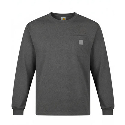 🤲Men's Heavyweight Long-Sleeve Pocket T-Shirt – Relaxed Fit Everyday Casual Tee | Big & Tall Available