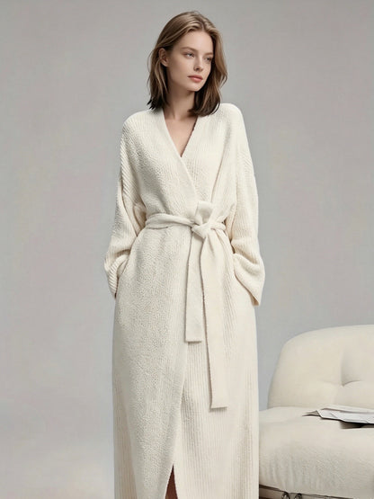 🌷Women's Thickened Thermal Lined Plush Bathrobe with Pockets - Oversized Casual Loungewear