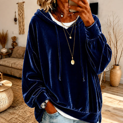 🤲🔥Limited-Time Promotion Women's Loose Velvet Drawstring Hoodie