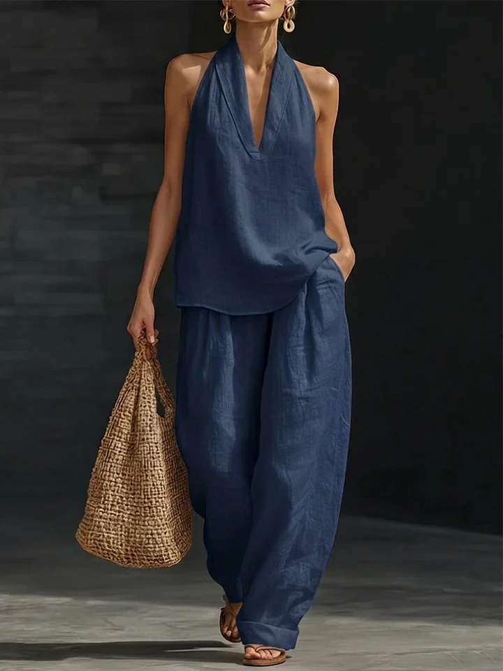 🌷 Women's Casual and Cozy Minimalist Linen Two-Piece Set