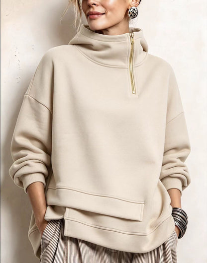 🤲LAST DAY SAVE 49% ⏰Modern Asymmetric High-Neck Casual Sweatshirt