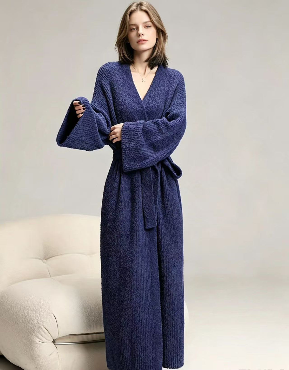 🌷Women's Thickened Thermal Lined Plush Bathrobe with Pockets - Oversized Casual Loungewear