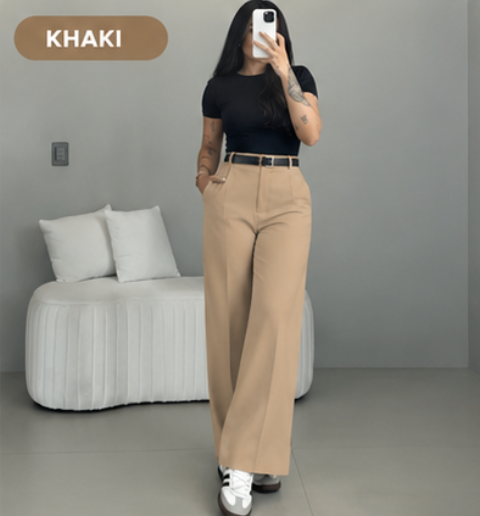 🤲LAST DAY SAVE 49% ⏰HIGH WAIST WIDE LEG PANTS-Free belt