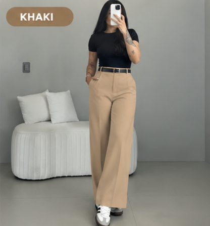 🤲LAST DAY SAVE 49% ⏰HIGH WAIST WIDE LEG PANTS-Free belt