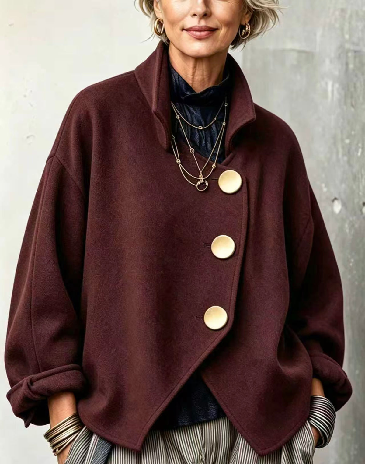 🤲LAST DAY SAVE 49% ⏰Casual Asymmetrical Wool Blend Jacket
