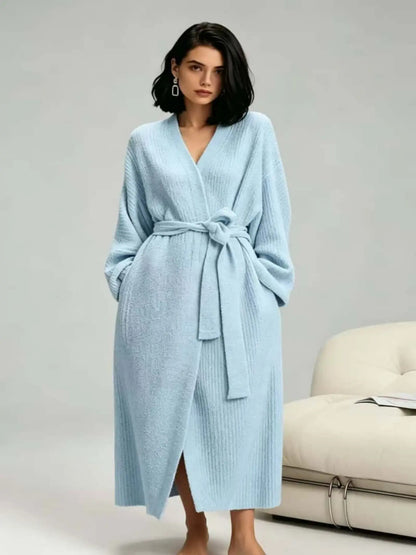 🌷Women's Thickened Thermal Lined Plush Bathrobe with Pockets - Oversized Casual Loungewear