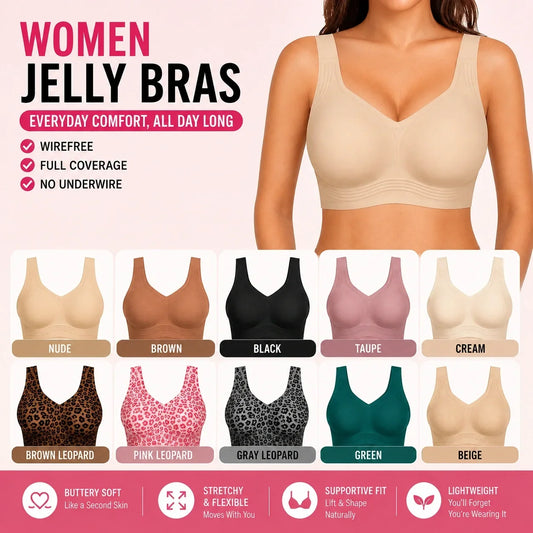 🤲Limited-Time Offer - Women Jelly Bras Wirefree Full Coverage No Underwire