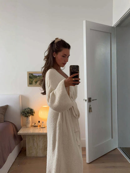 🌷Women's Thickened Thermal Lined Plush Bathrobe with Pockets - Oversized Casual Loungewear