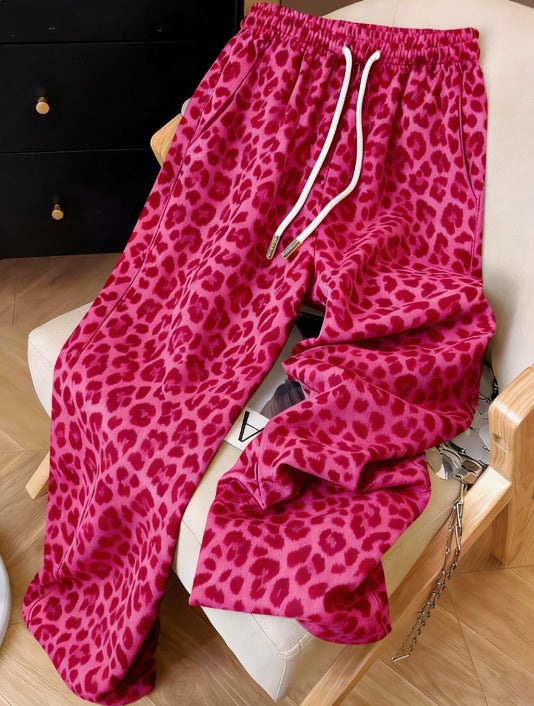 💚Leopard Print Casual Trousers with Side Pockets
