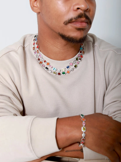 Solstice Gemstone Necklace Unisex | 18k Gold & White Gold Plated