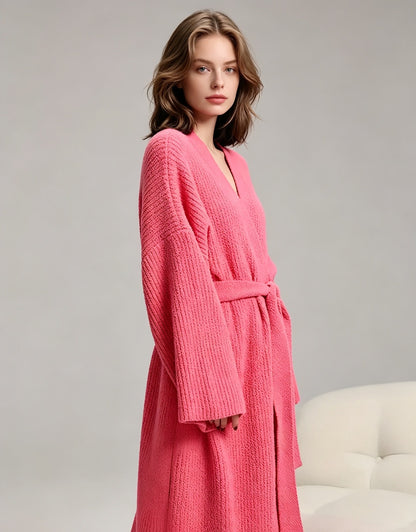 🌷Women's Thickened Thermal Lined Plush Bathrobe with Pockets - Oversized Casual Loungewear