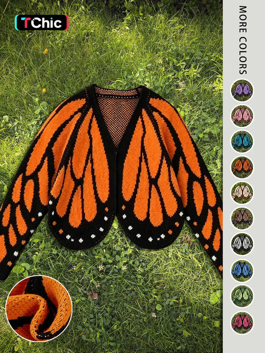 Women's Butterfly Wings Knit Cardigan, Loose Fit