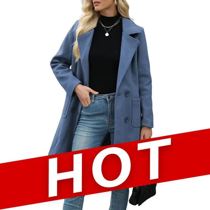 🤲Women's Winter Wool Blend Camel Mid-Long Coat