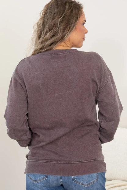 💚Pigment-Dyed Cozy Campfire V-Neck Sweatshirt