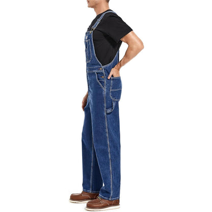 🤲Last Day Promotion🔥Men's Denim Bib Overalls,  Workwear with Adjustable Straps and Convenient Tool Pockets