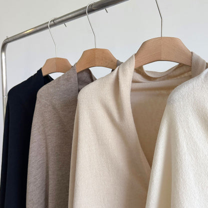 Women's Soft Wool-Blend Wrap Cardigan – Cozy Open-Front Shawl Sweater for Fall