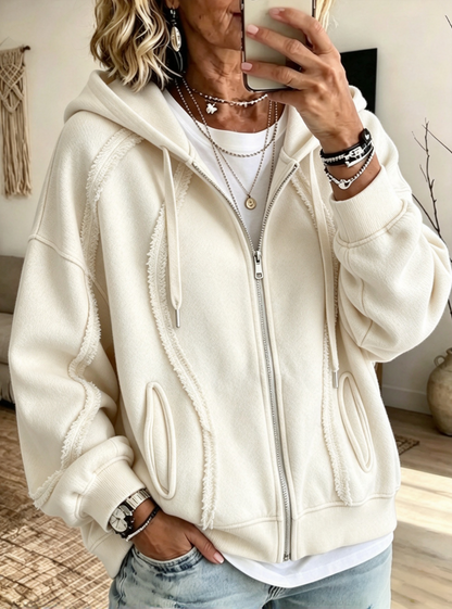 🤲LAST DAY SAVE 49% ⏰Casual Raw-edge Zip-up Hoodie