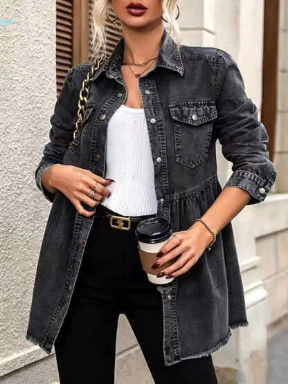 🤲LAST DAY SAVE 49% ⏰Women's Long-sleeve Casual Loose-fit Denim Shirt With Collar