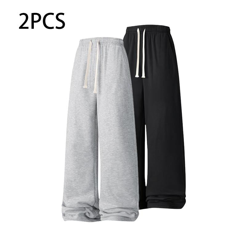 Men’s solid-color drawstring joggers-everyday wear.