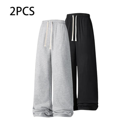 Men’s solid-color drawstring joggers-everyday wear.
