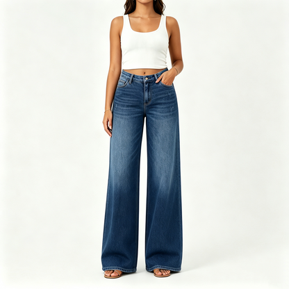 🤲Rise Baggy Stretchy Wide Leg Jeans
