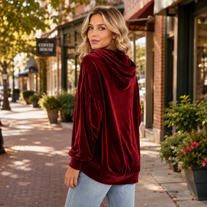 🤲🔥Limited-Time Promotion Women's Loose Velvet Drawstring Hoodie
