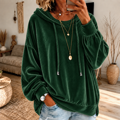 🤲🔥Limited-Time Promotion Women's Loose Velvet Drawstring Hoodie
