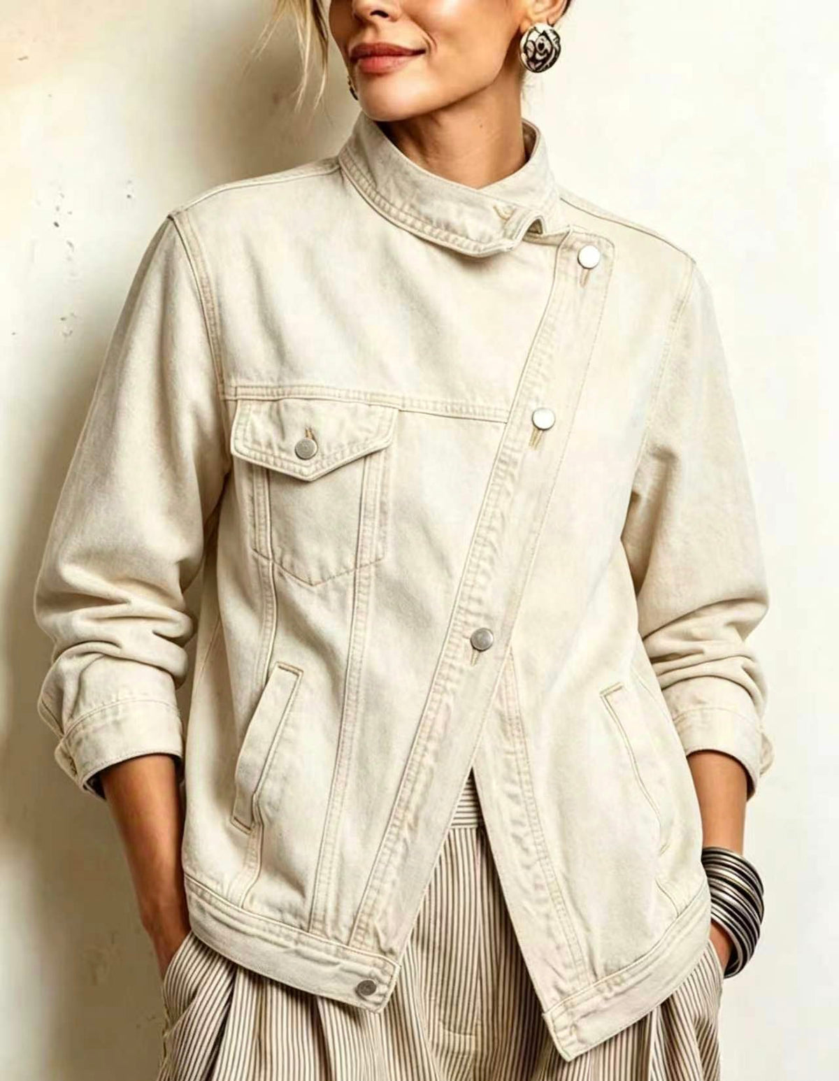 🤲LAST DAY SAVE 49% ⏰Oversized Denim Jacket With Irregular Wash