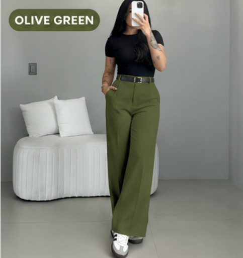 🤲LAST DAY SAVE 49% ⏰HIGH WAIST WIDE LEG PANTS-Free belt