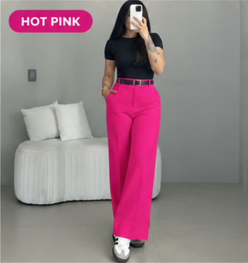 🤲LAST DAY SAVE 49% ⏰HIGH WAIST WIDE LEG PANTS-Free belt