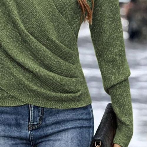 HVT Womens 2025 V Neck Sweater Criss Cross Pullover Long Sleeve Knit Casual Fall Tops