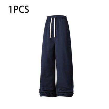 Men’s solid-color drawstring joggers-everyday wear.